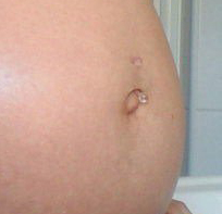 pregnant with belly button ring