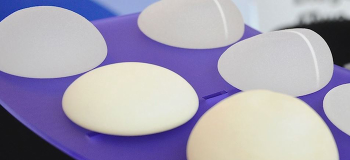 Silicone breast implants.